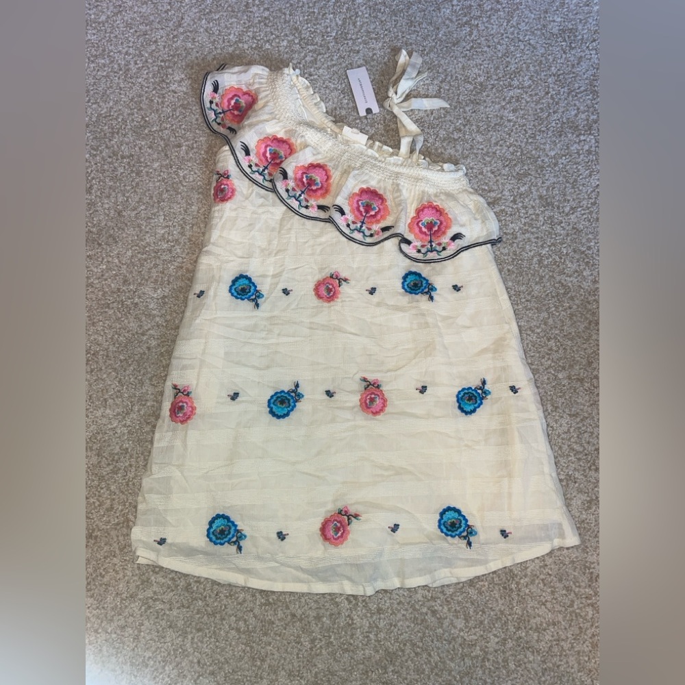 NWT Plenty by Tracy Reese Embroidered One Shoulder Dress - Girls 7/8